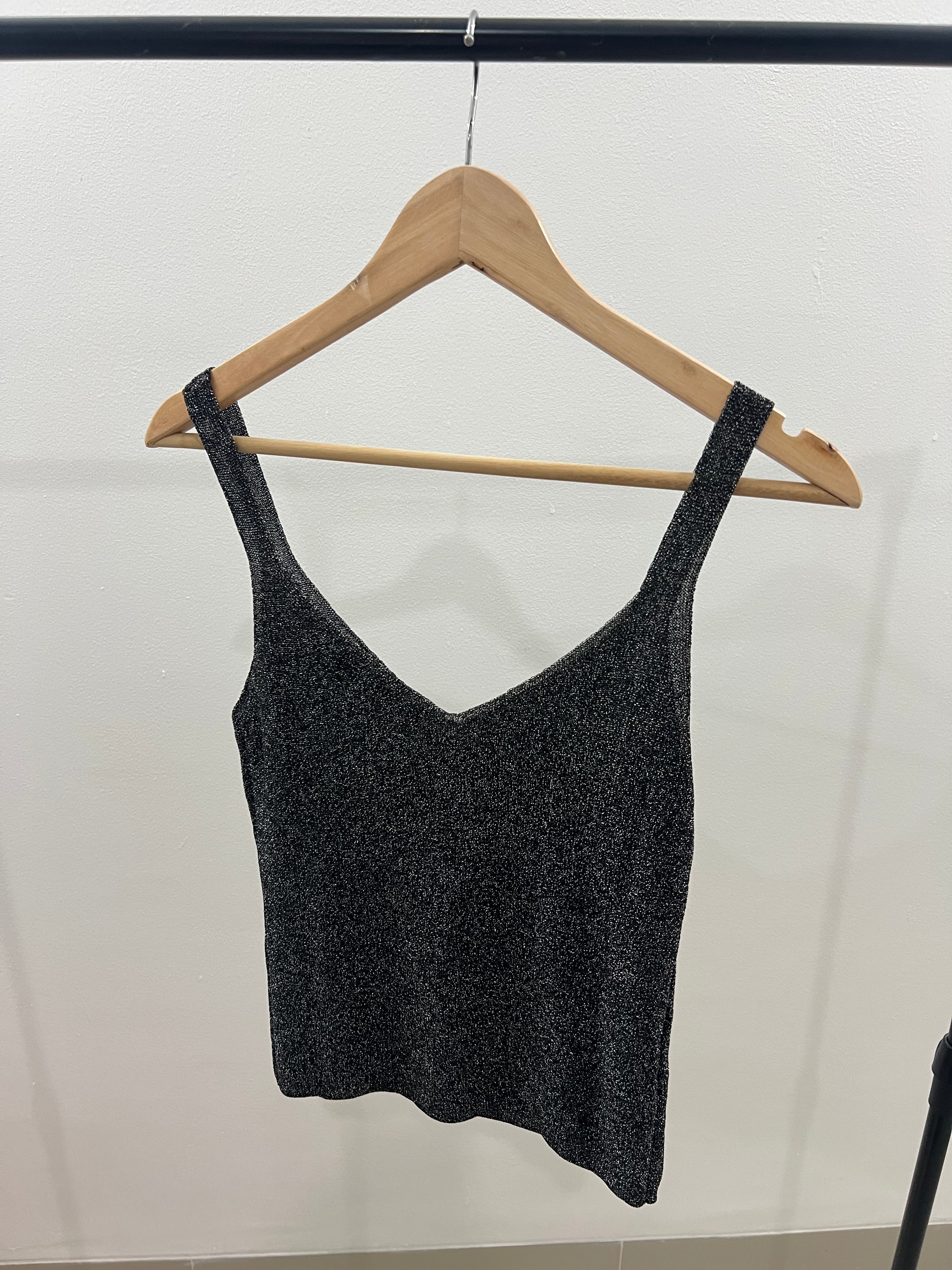 Blusa mango brillos-Talla:S