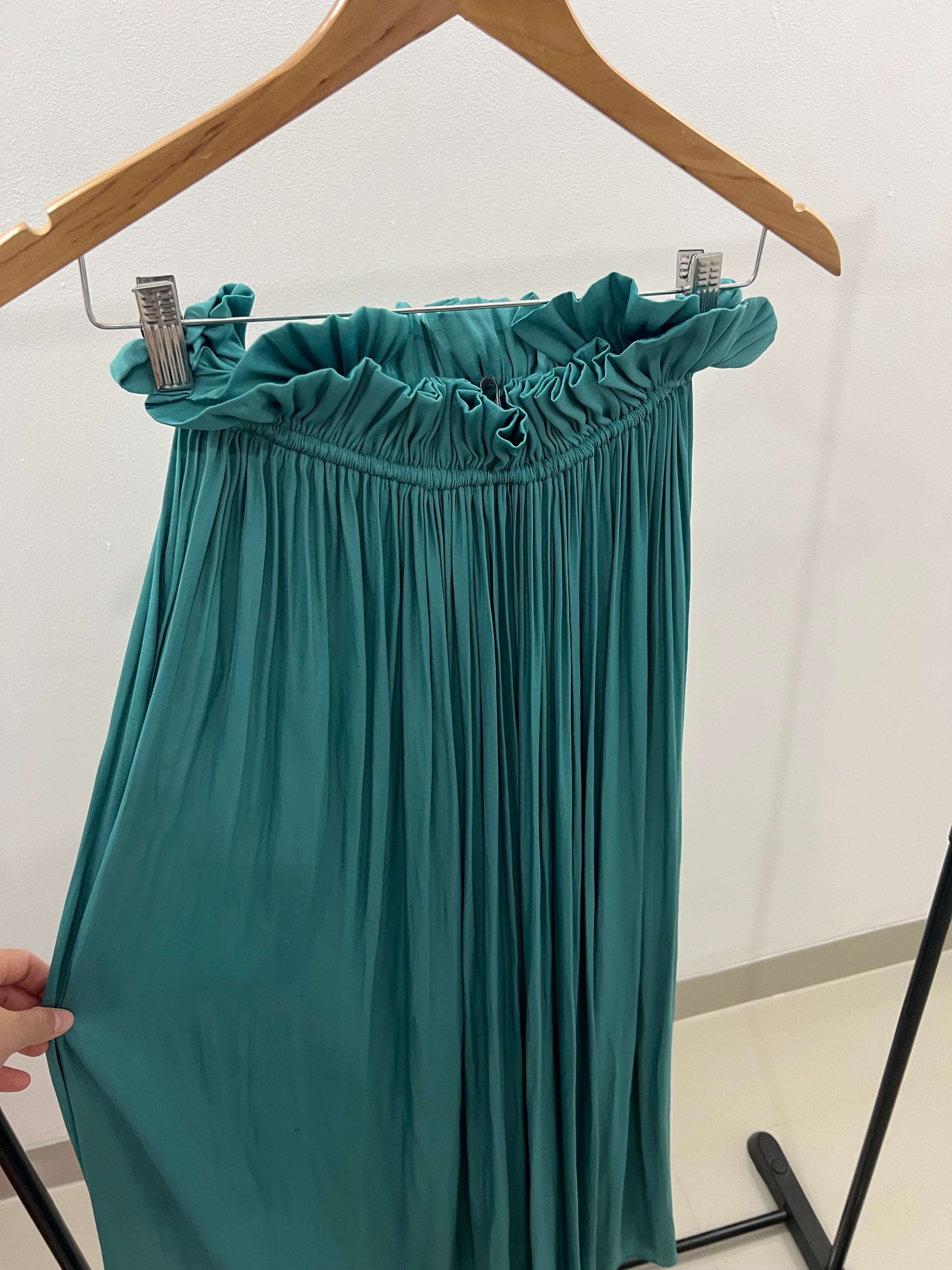 Falda larga turquesa Zara-Talla:S