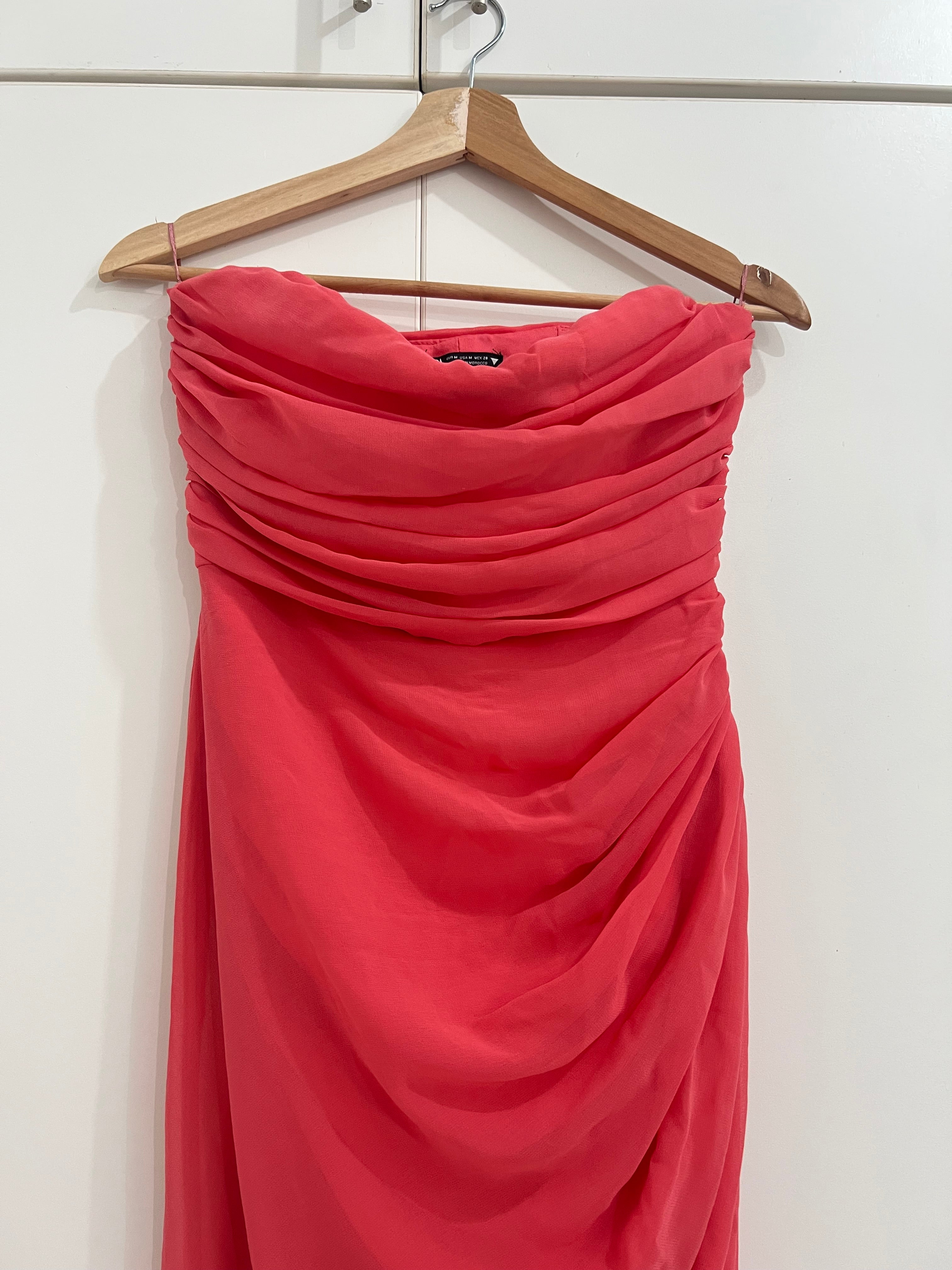 Vestido salmón Zara - Talla: M