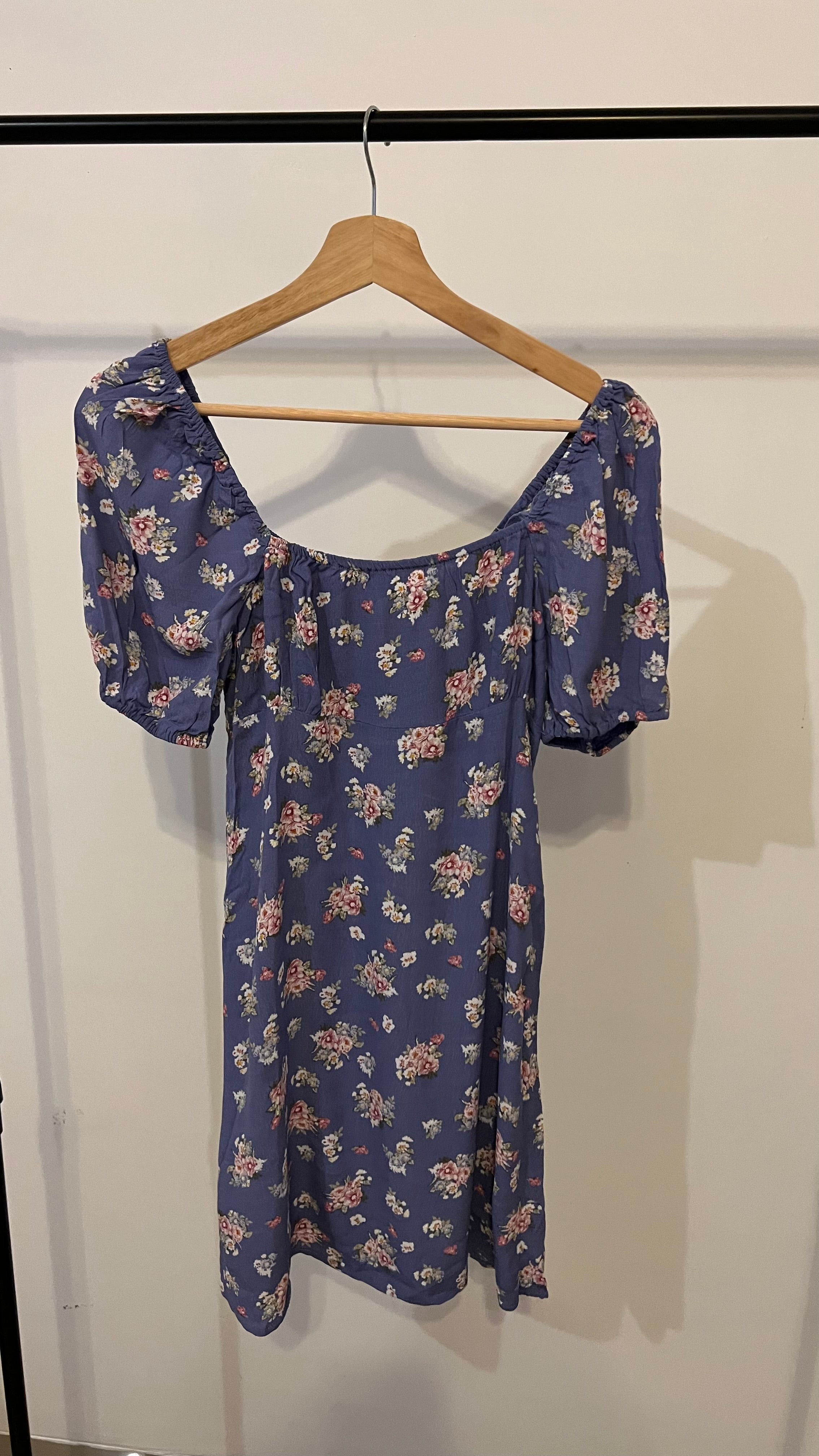 Vestido corto floreado-Talla:XS