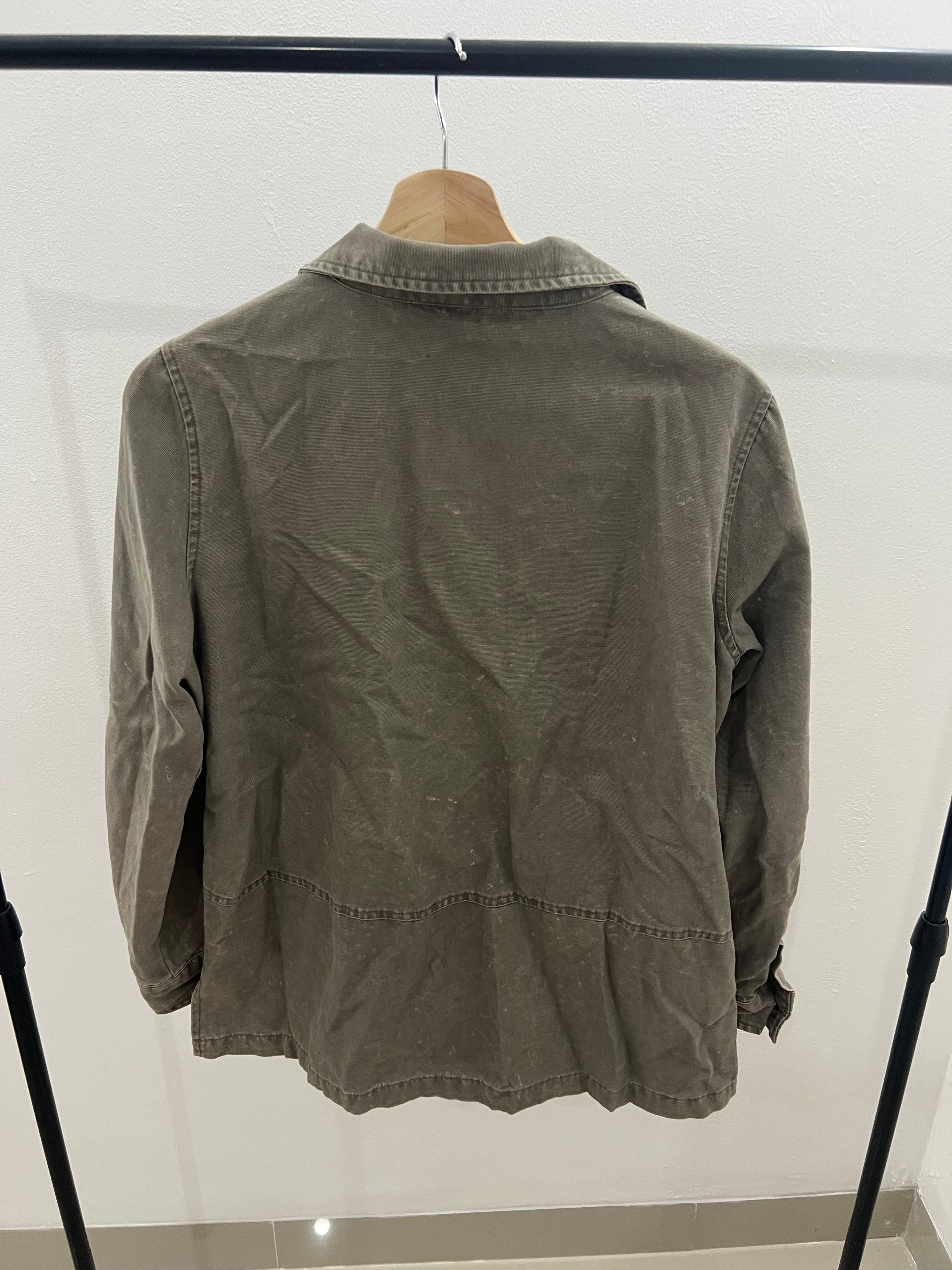 Casaca Zara verde militar-Talla: M