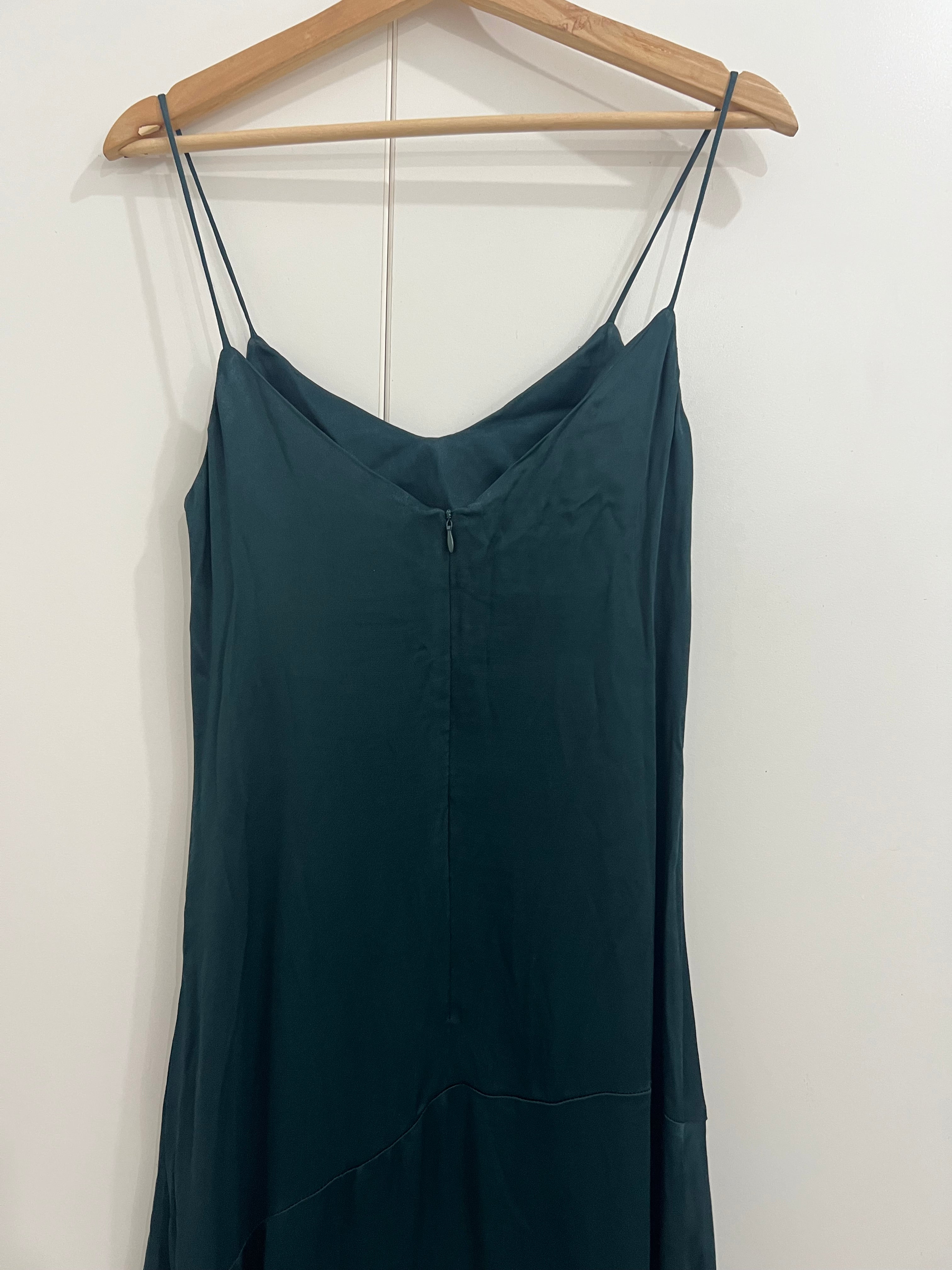 Vestido verde oscuro mango- Talla: S