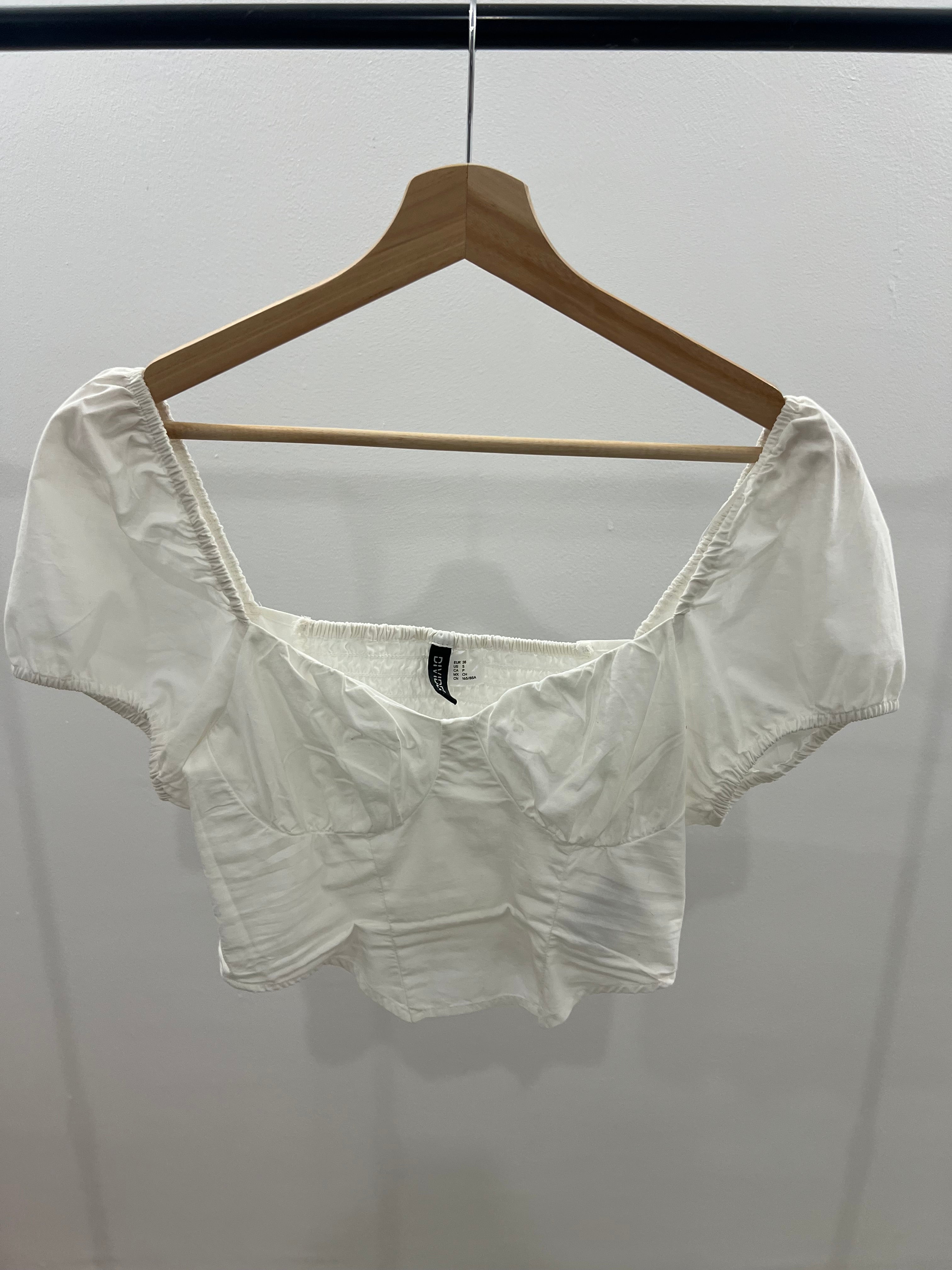 Top blanco H&M-Talla:S