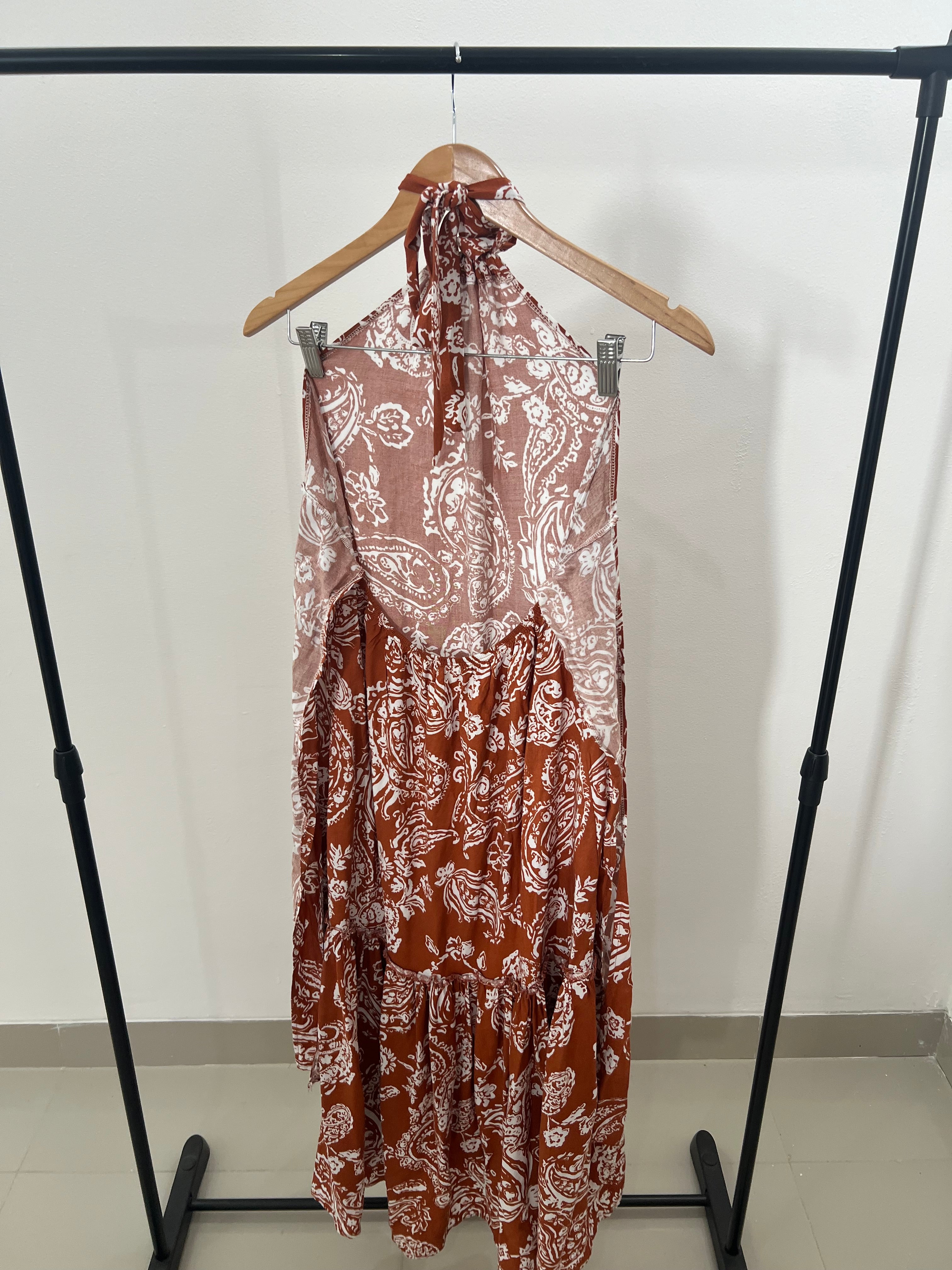 Vestido color ladrillo - Talla: M