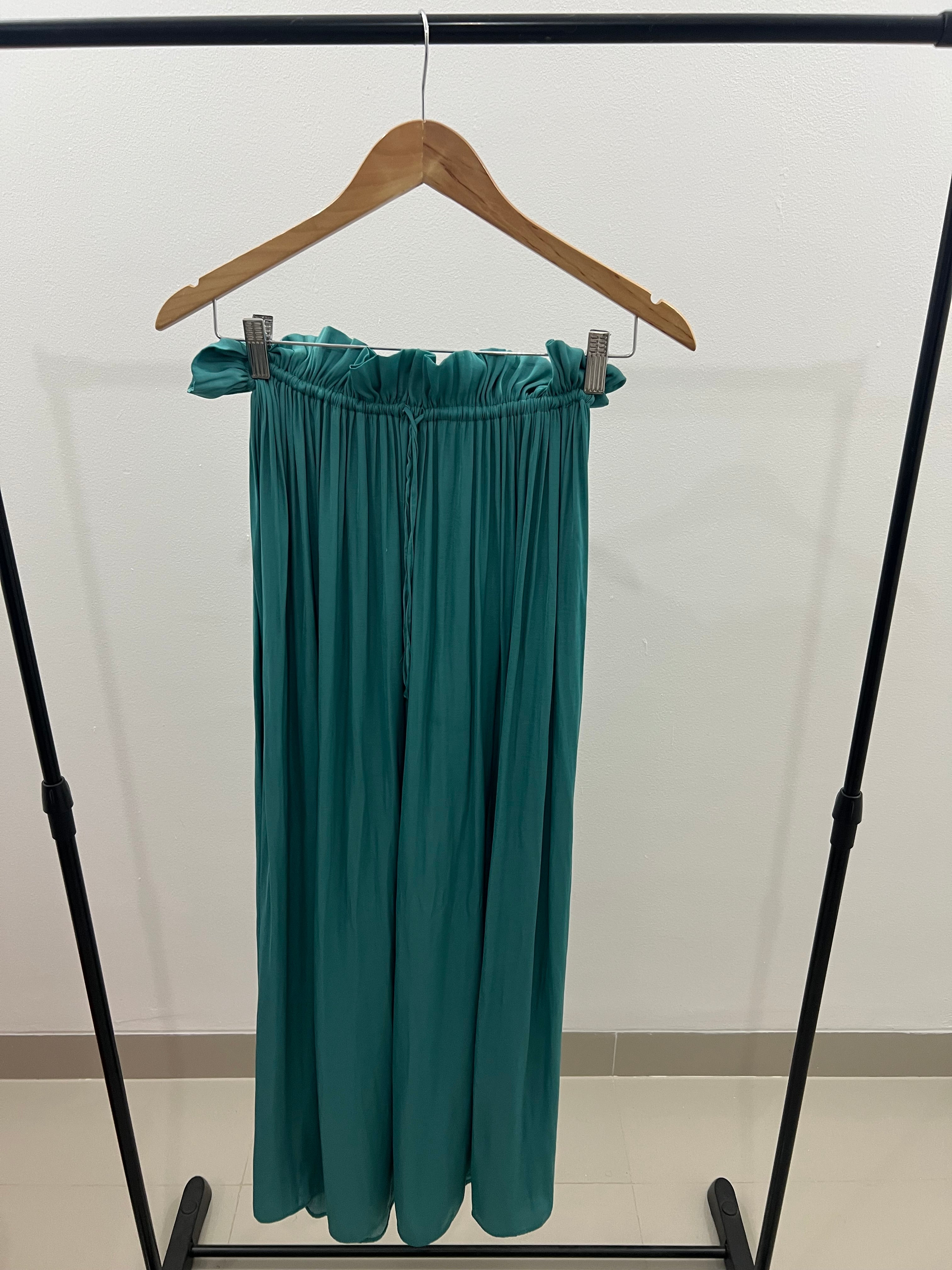 Falda larga turquesa Zara-Talla:S