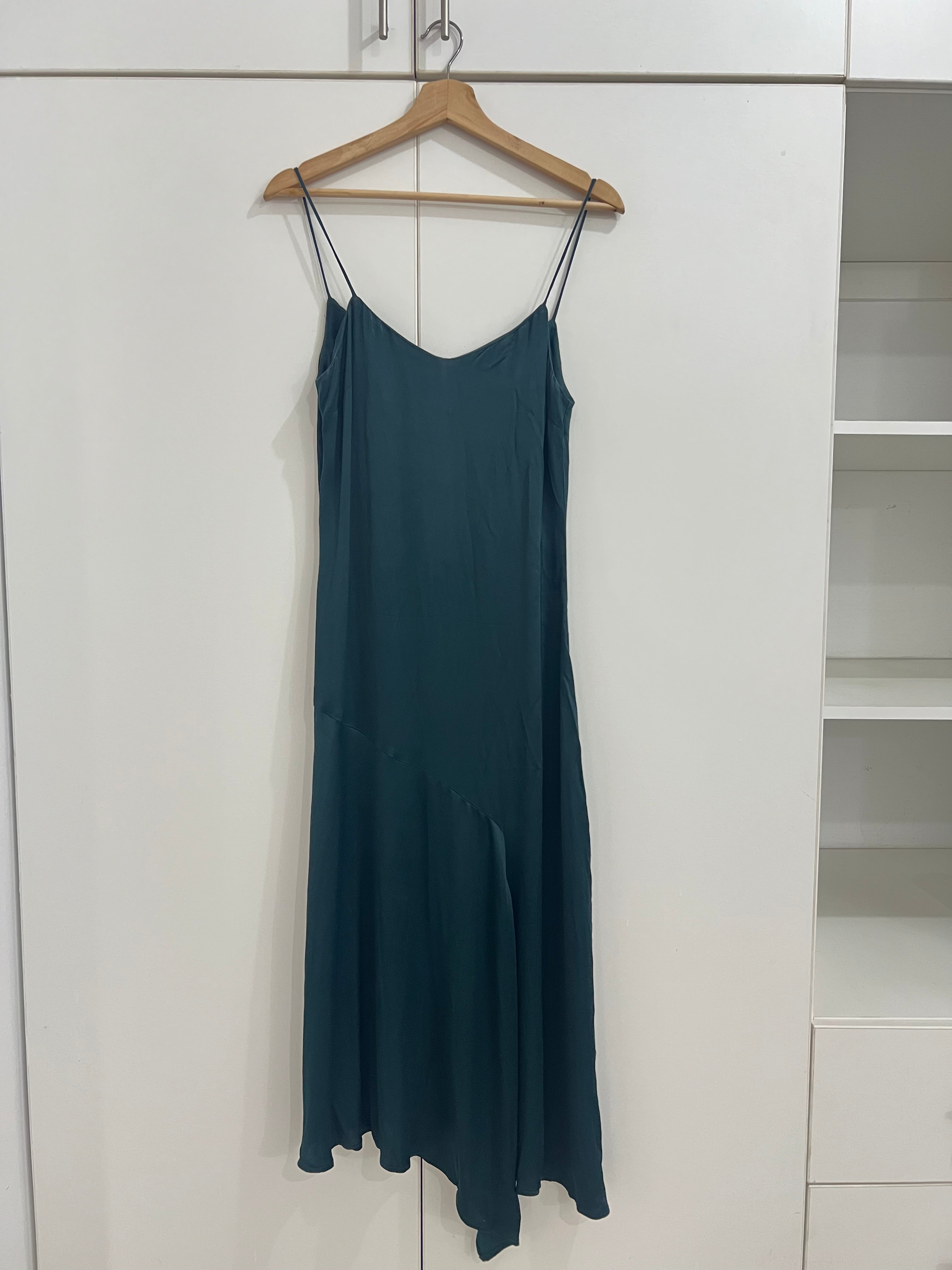 Vestido verde oscuro mango- Talla: S