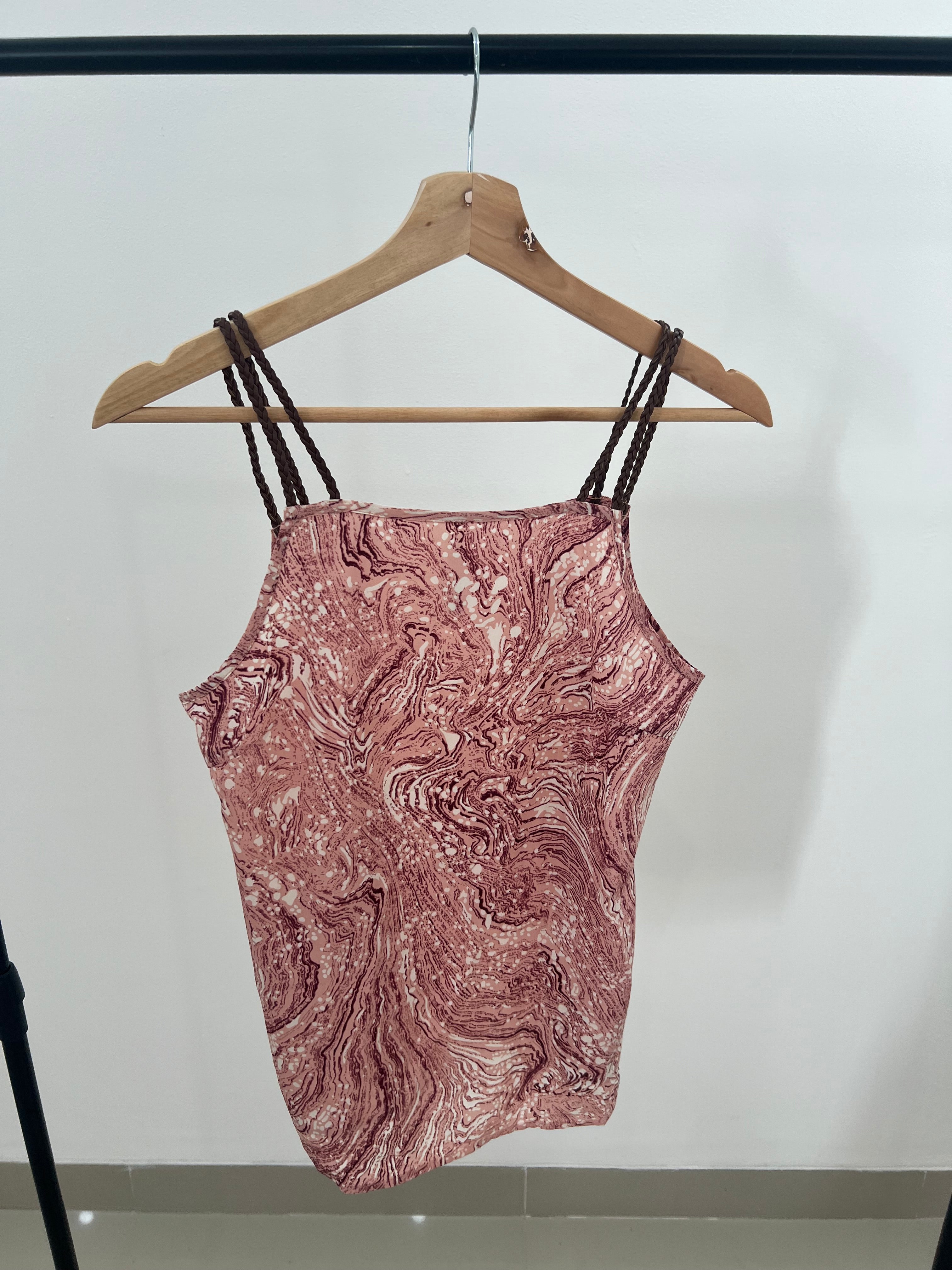Blusa tiras marrones-Talla: S