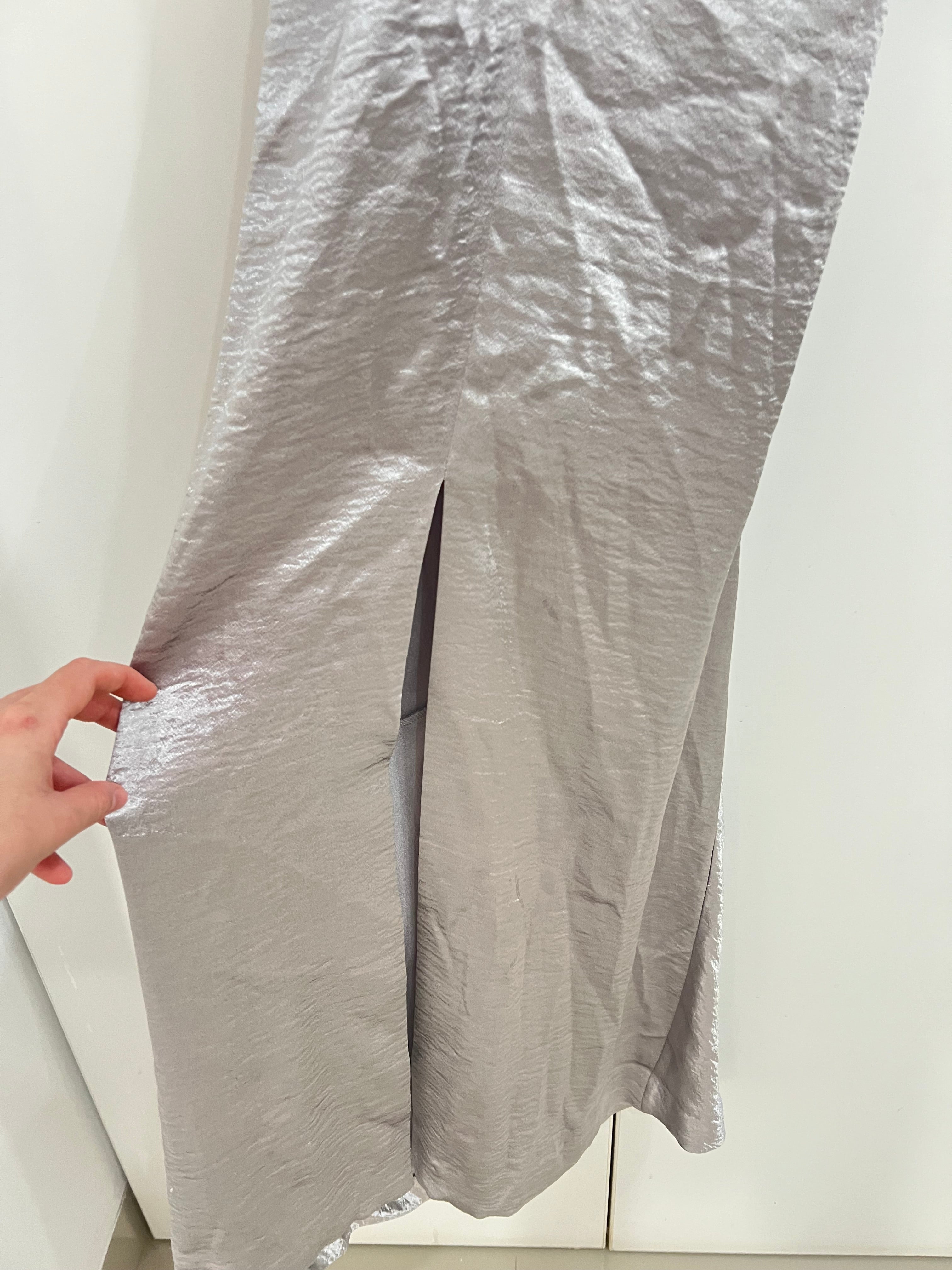 Vestido plateado mango - Talla: M