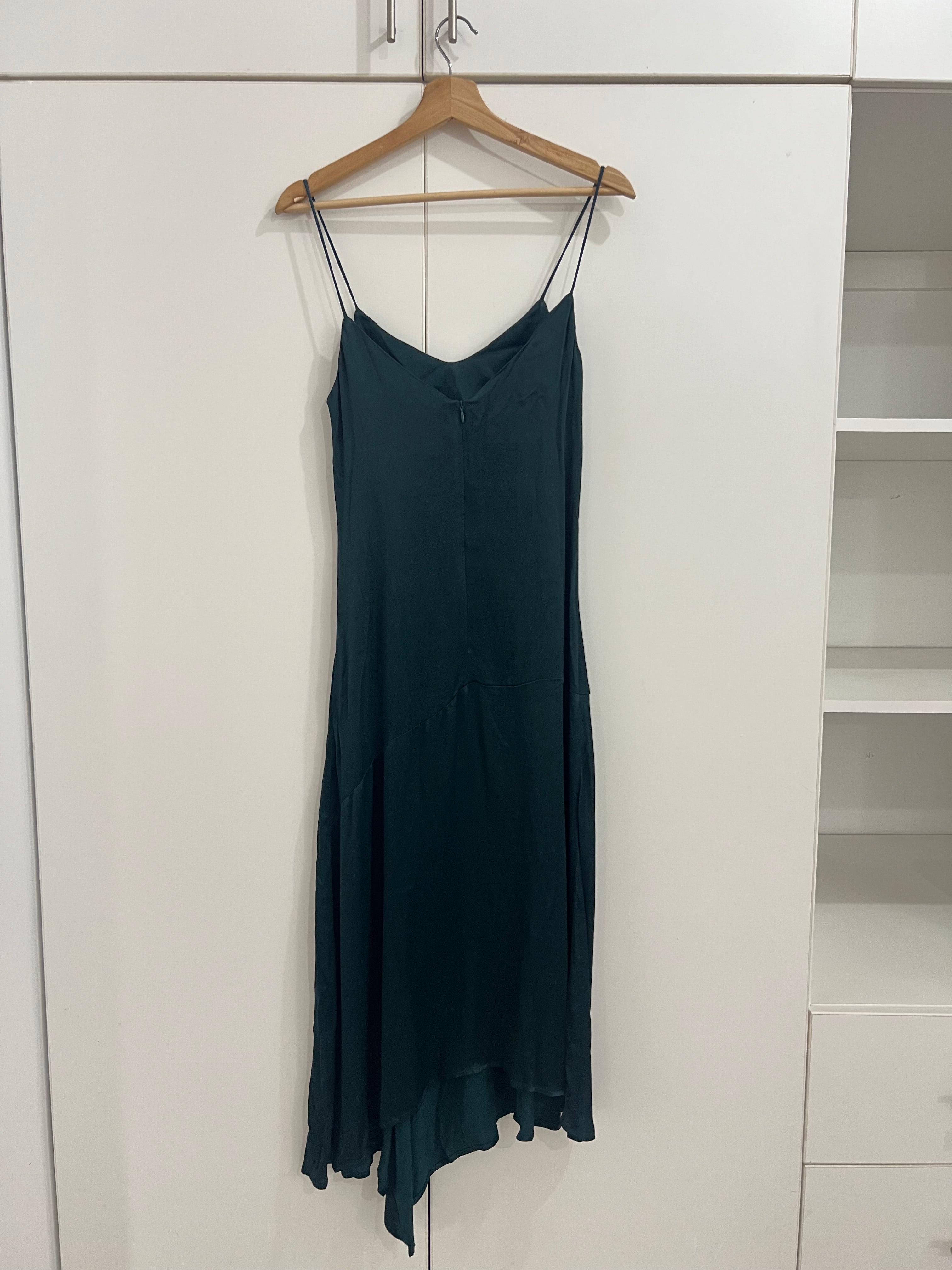 Vestido verde oscuro mango- Talla: S
