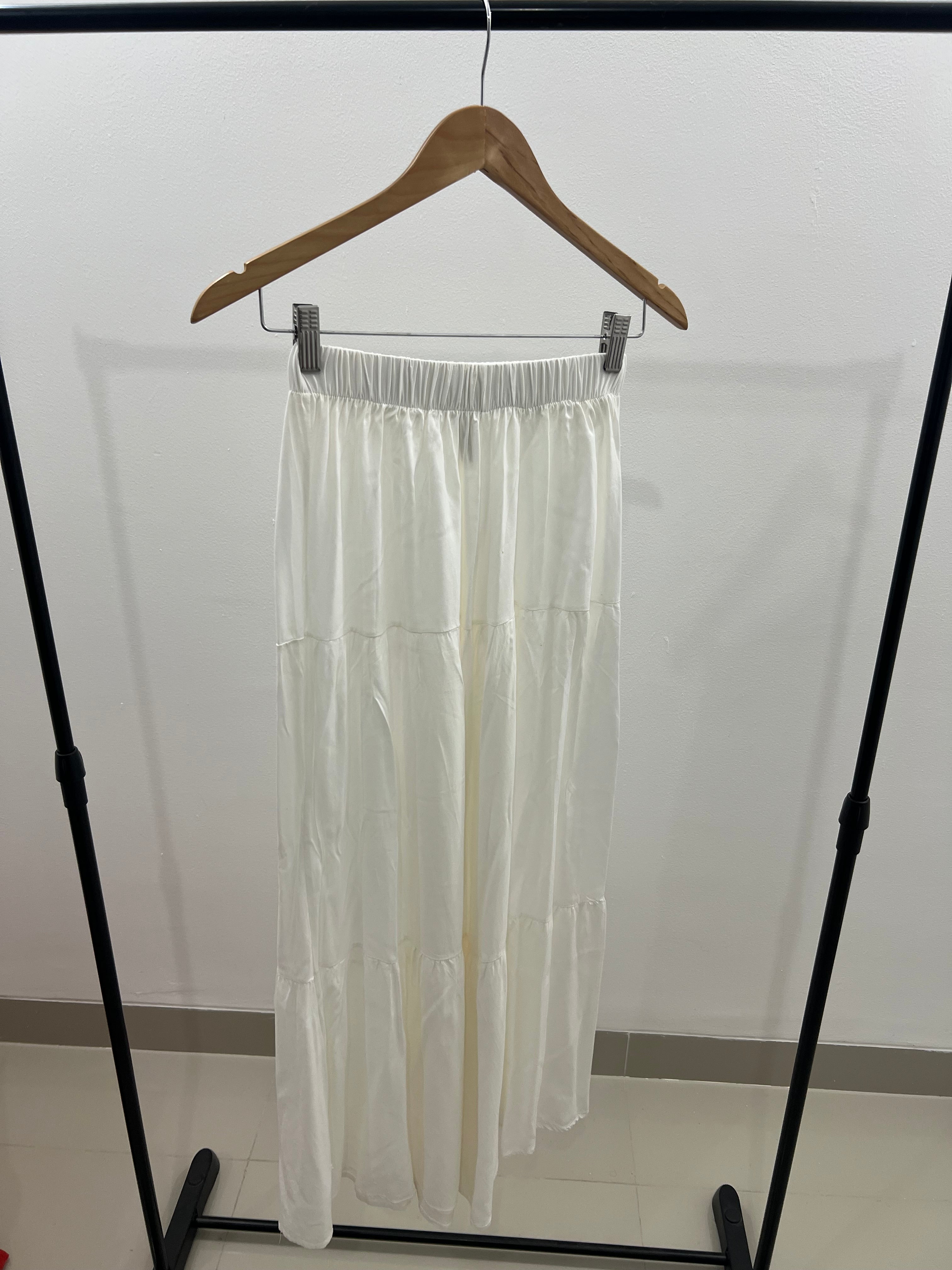Pantalón suelto blanco-Talla:S