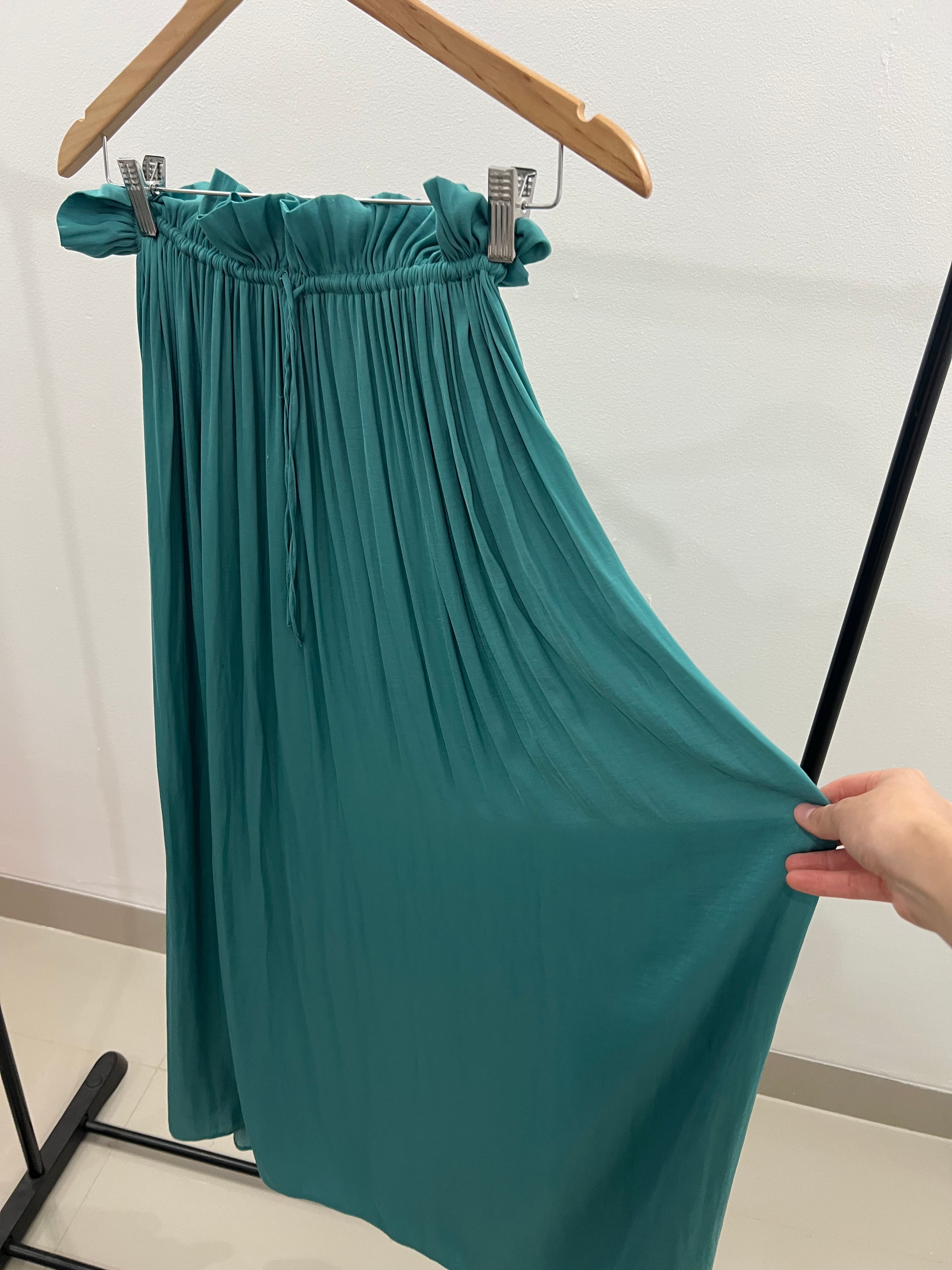 Falda larga turquesa Zara-Talla:S