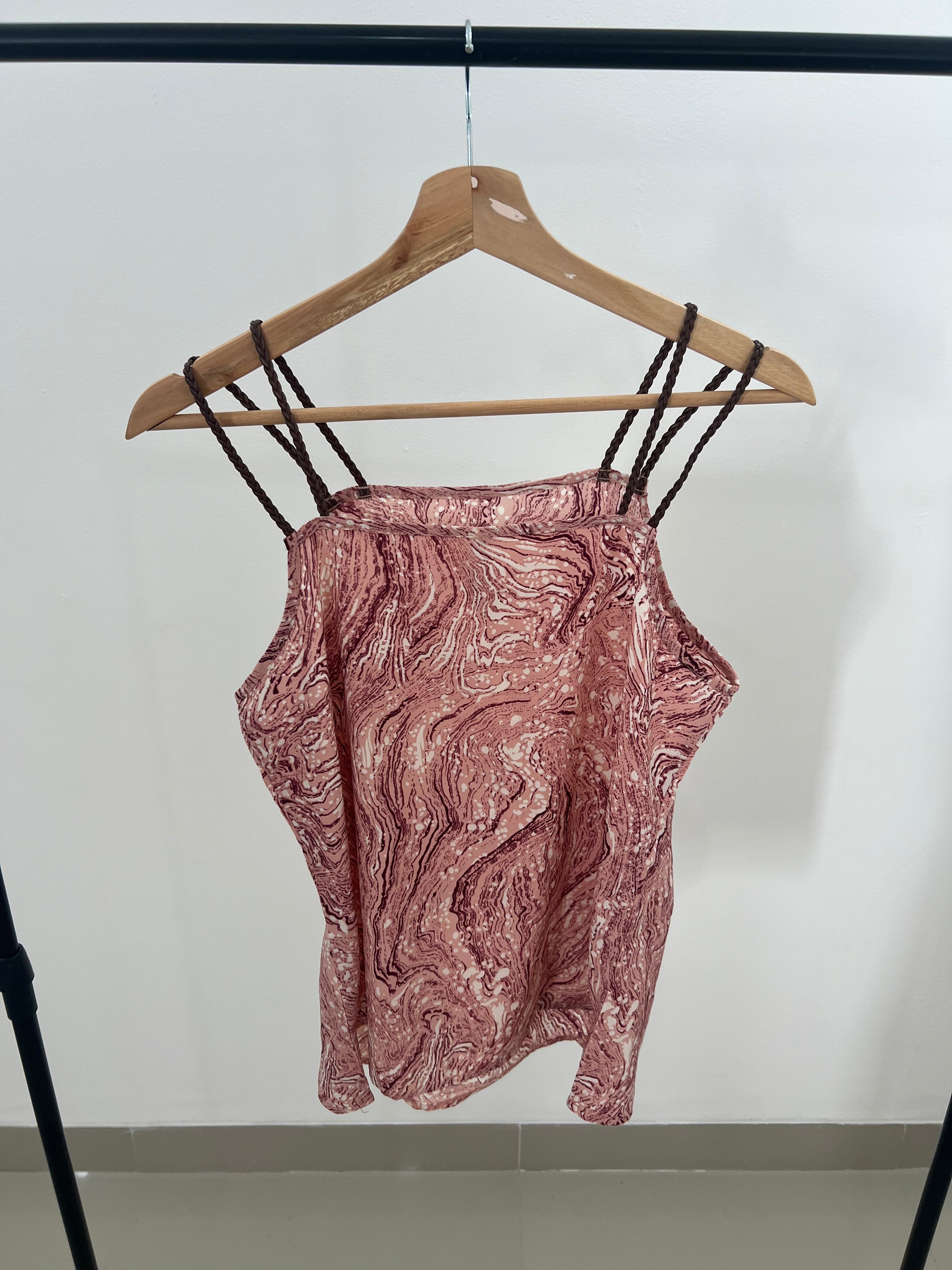 Blusa tiras marrones-Talla: S