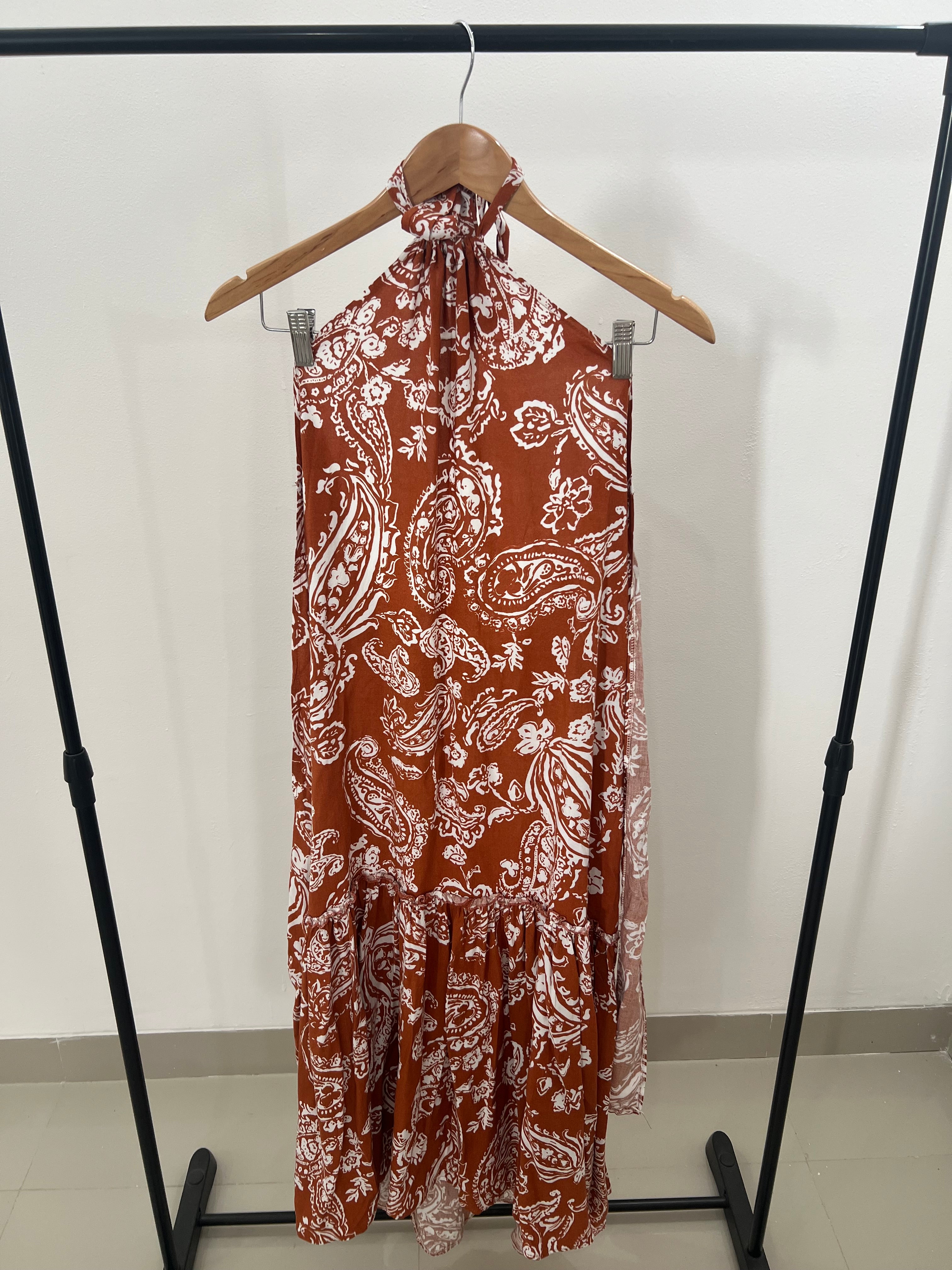 Vestido color ladrillo - Talla: M