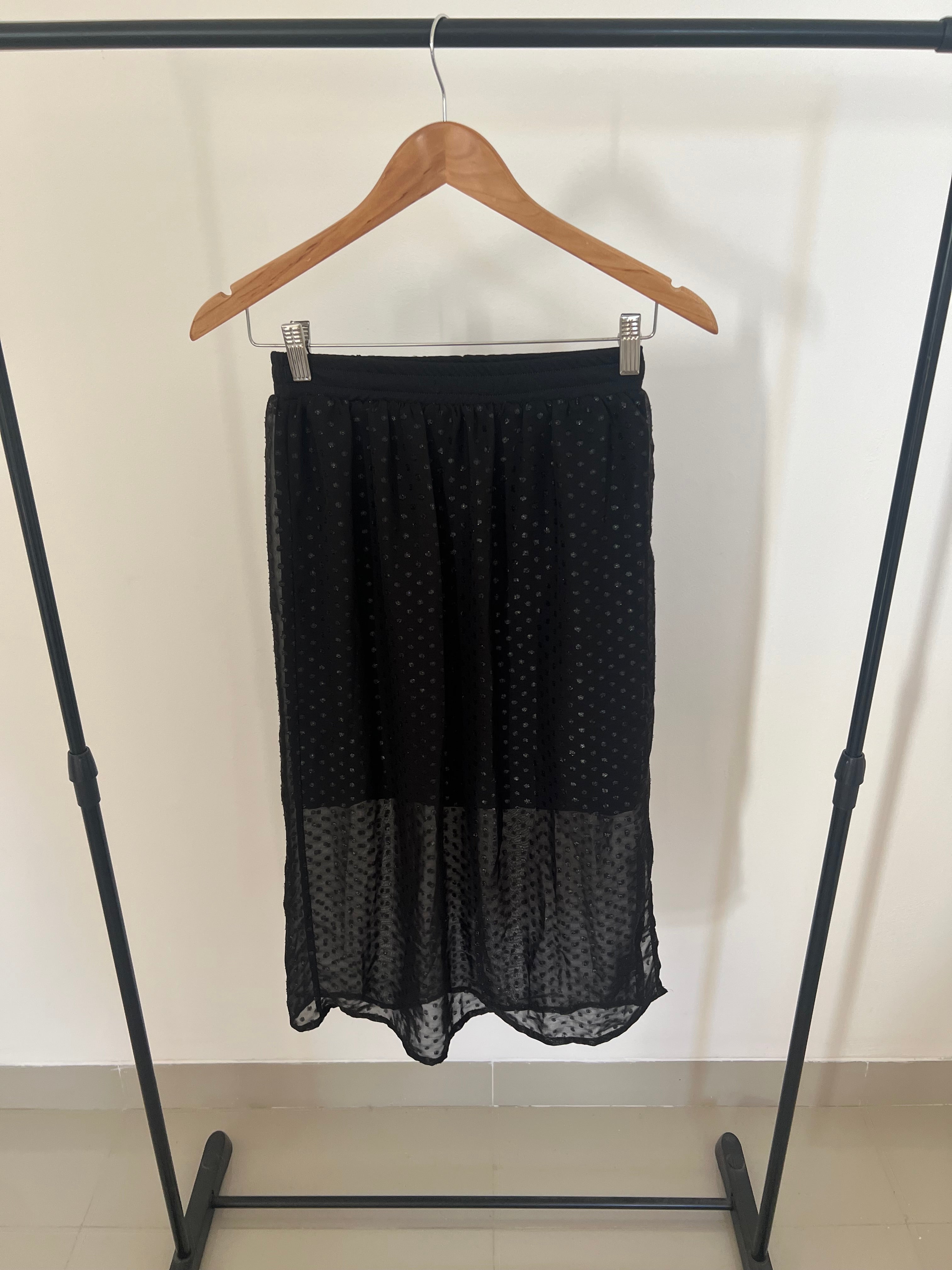 Falda midi negra- Talla: S