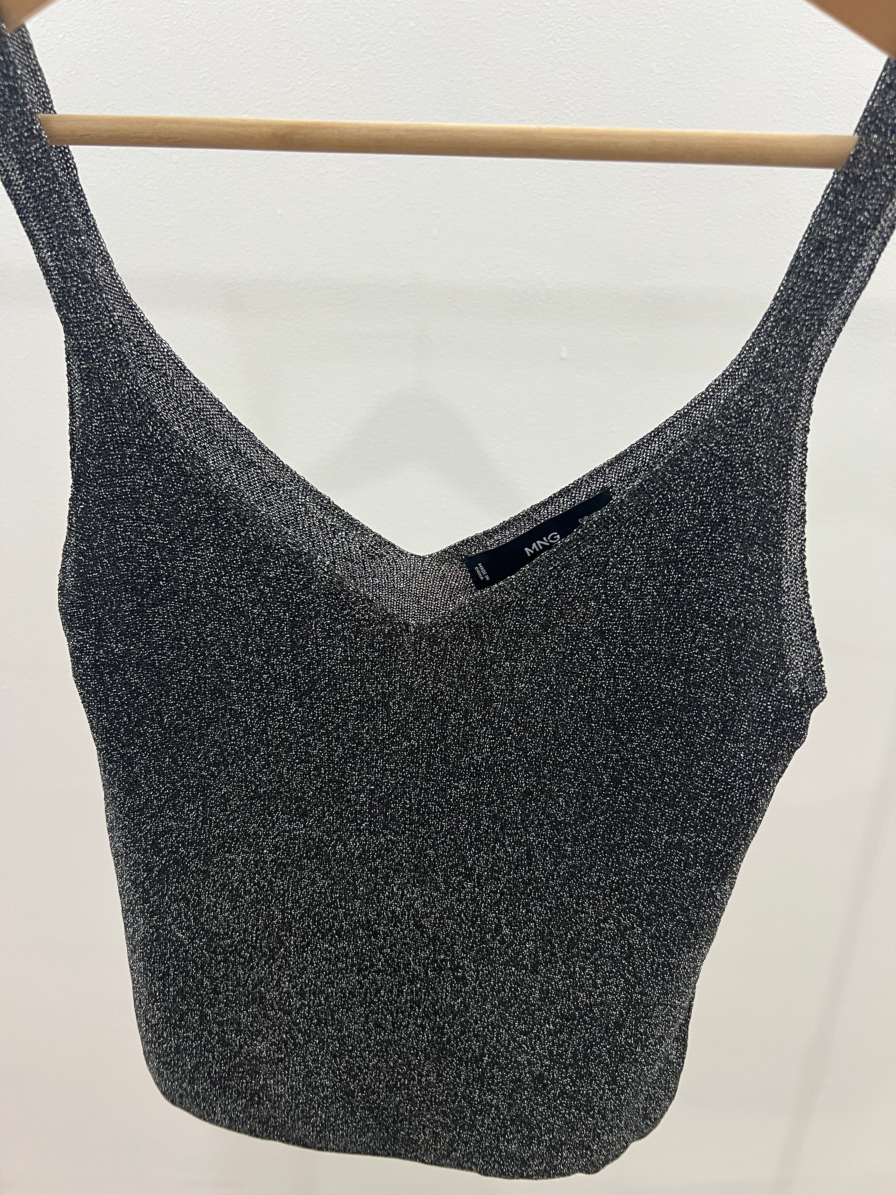Blusa mango brillos-Talla:S