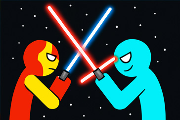 Jugar a Battle of the red and blue agents